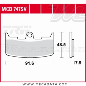 Plaquettes de frein Avant ~ Buell XB-9R 984 Firebolt XB1 2002-2007 ~ TRW Lucas MCB 747 SV