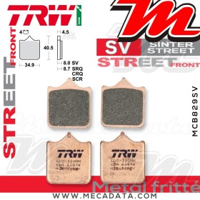 Plaquettes de frein Avant ~ BMW S 1000 R ABS K10/K47 2014+ ~ TRW Lucas MCB 829 SV