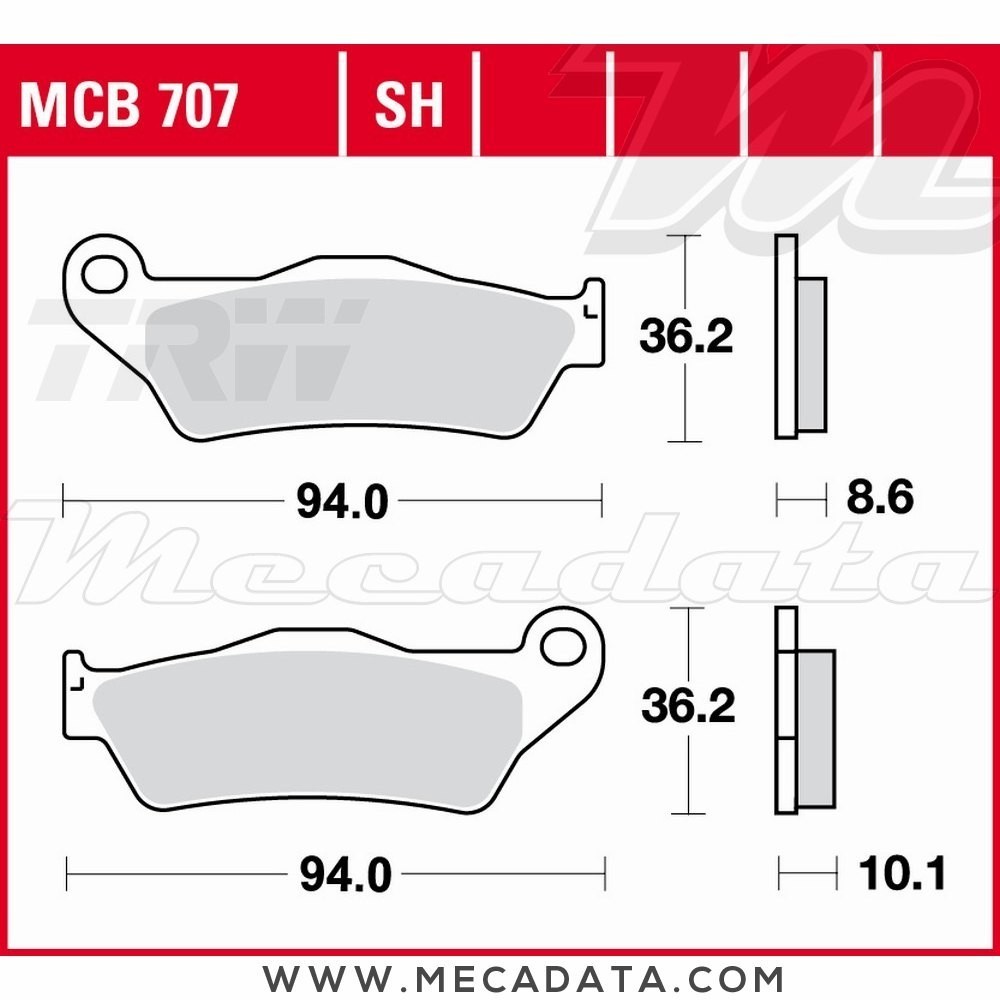Plaquettes de frein Arrière ~ BMW R 1200 R R1ST 2006-2012 ~ TRW Lucas MCB 707 