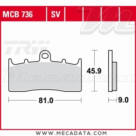 Plaquettes de frein Avant ~ BMW R 1200 C ABS R2C 2003-2005 ~ TRW Lucas MCB 736