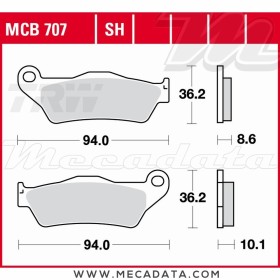Plaquettes de frein Arrière ~ BMW R 1150 GS Adventure ABS R11R 2004-2005 ~ TRW Lucas MCB 707