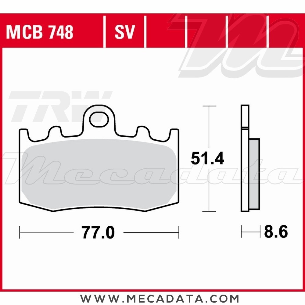 Plaquettes de frein Avant ~ BMW R 1100 S Integral ABS R2S 12/00-03 ~ TRW Lucas MCB 748 