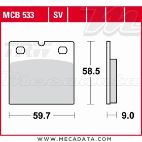 Plaquettes de frein Avant ~ BMW R80 800 GS, GS Paris Dakar 247E 1988-1995 ~ TRW Lucas MCB 533