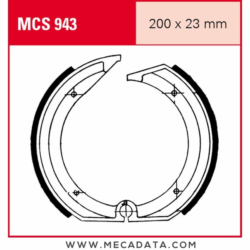 Mâchoires de frein Arrière ~ BMW K75 750 /2 75(K569) 9/88-96 ~ TRW Lucas MCS 943 