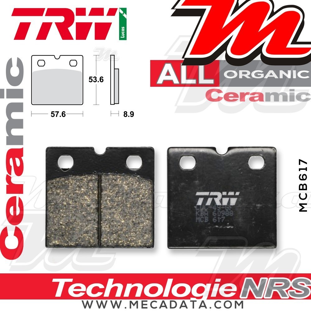 Plaquettes de frein Avant ~ BMW K75 750 /2 75(K569) 9/88-96 ~ TRW Lucas MCB 617