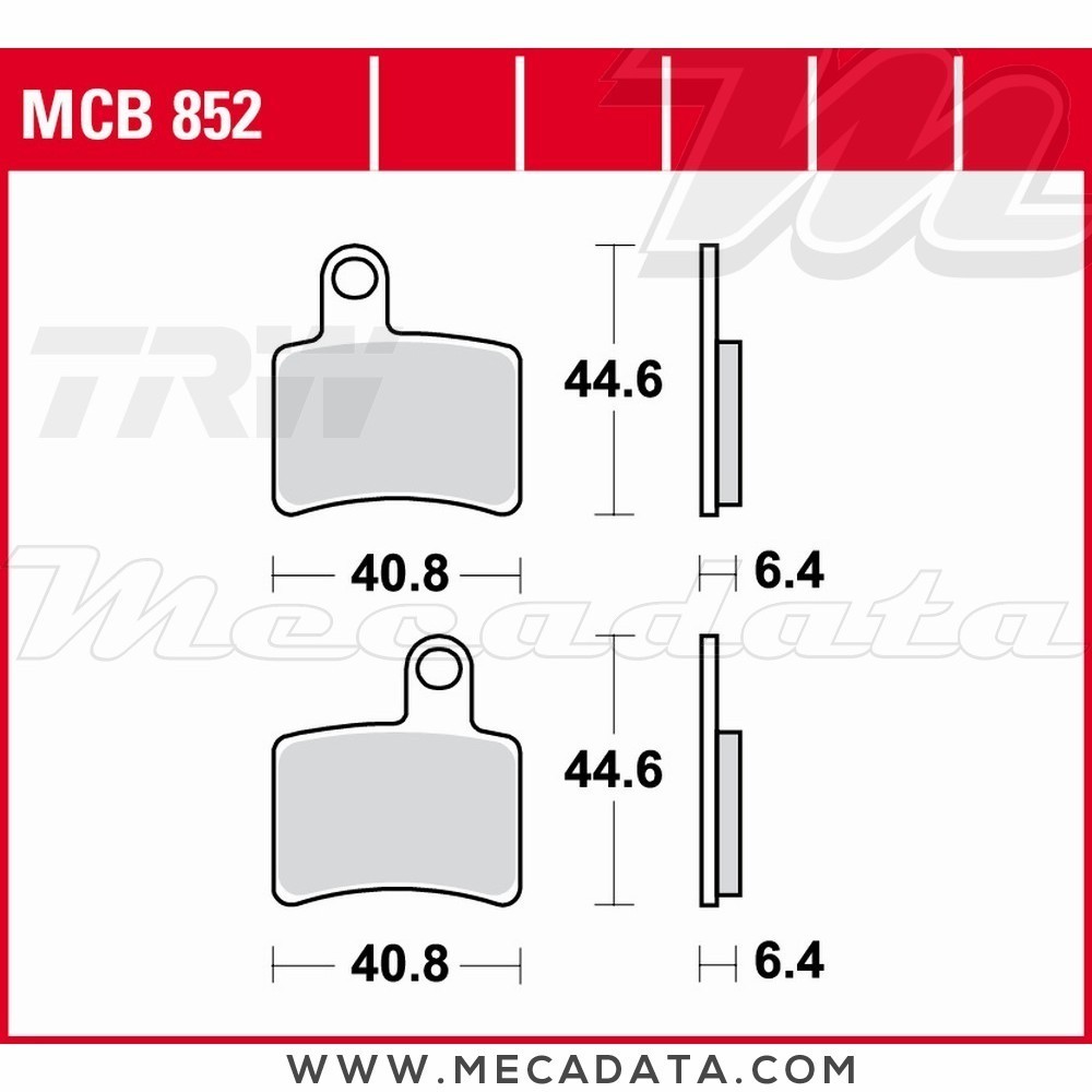 Plaquettes de frein Arrière ~ Beta 270 Rev 3 2005-2008 ~ TRW Lucas MCB 852 