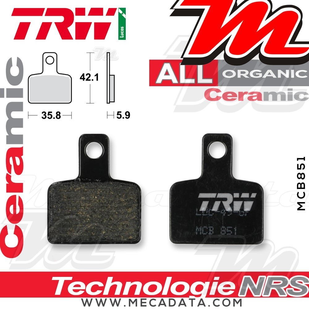 Plaquettes de frein Arrière ~ Beta 250 Evo 2T/4T 2009+ ~ TRW Lucas MCB 851