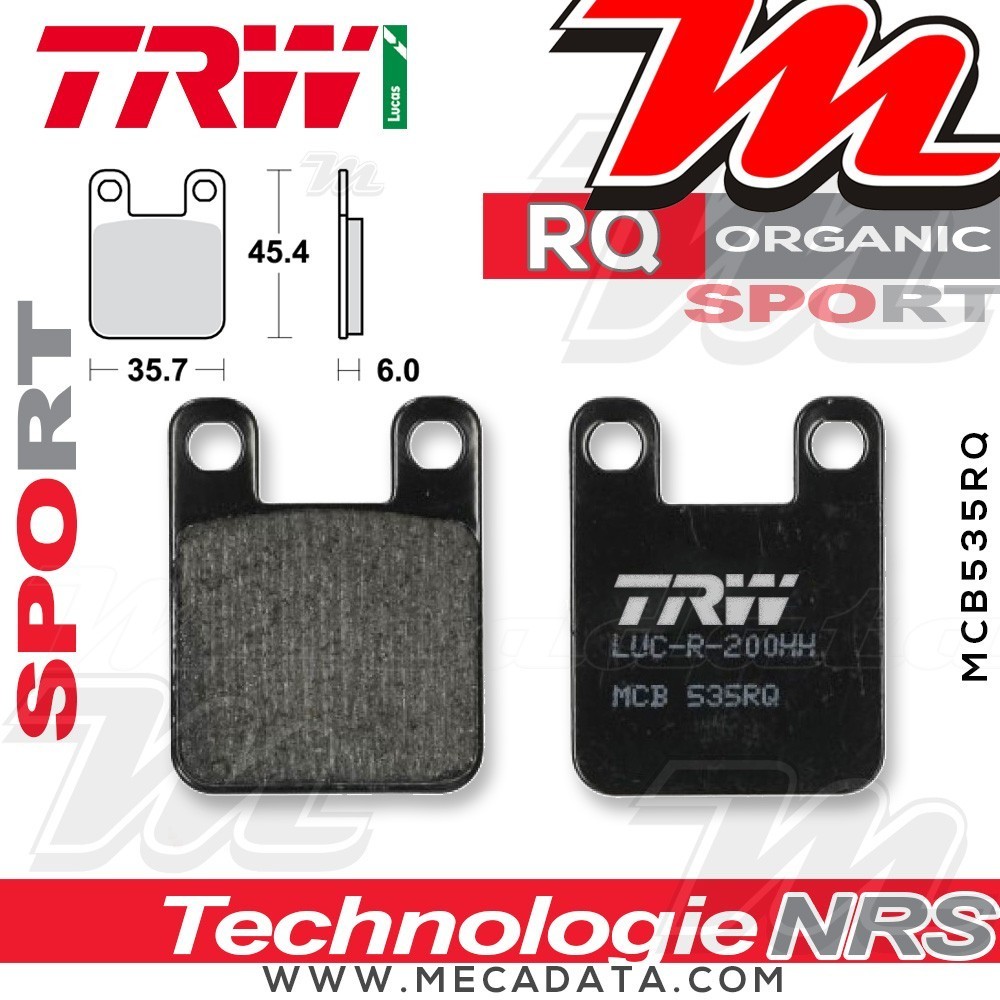 Plaquettes de frein Avant ~ Beta 200 Alp 4-stroke 2000-2005 ~ TRW Lucas MCB 535 RQ