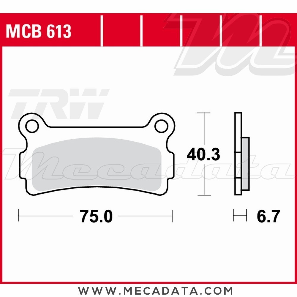 Plaquettes de frein Arrière ~ Beta 125 TR 34 1988+ ~ TRW Lucas MCB 613 