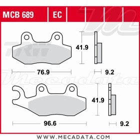 Plaquettes de frein Avant ~ Benelli 350 Zanzero 2012+ ~ TRW Lucas MCB 689
