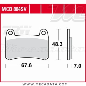 Plaquettes de frein Avant ~ Benelli BN 302 Tornado 2016+ ~ TRW Lucas MCB 884 SV