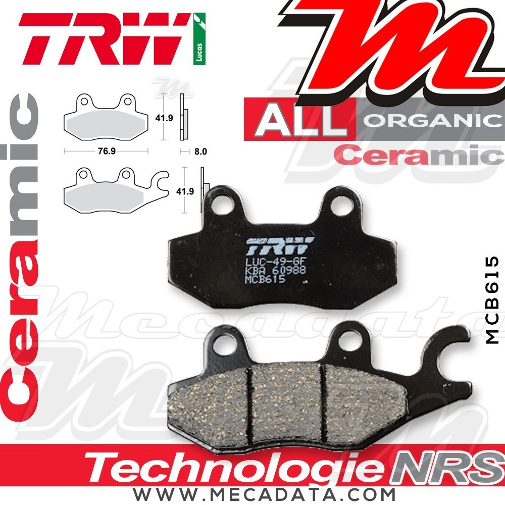 Plaquettes de frein Avant Gauche ~ Benelli 250 Caffe Nero 2008+ ~ TRW Lucas MCB 615