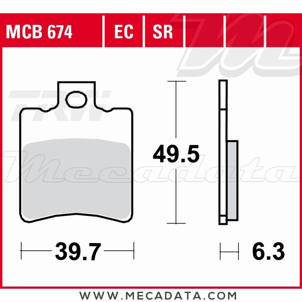 Plaquettes de frein Avant ~ Benelli 50 Pepe LX BA03 1999+ ~ TRW Lucas MCB 674 SR 