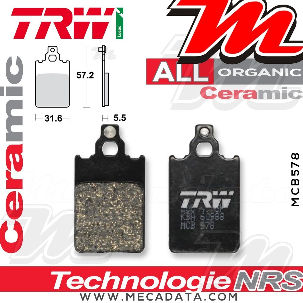 Plaquettes de frein Avant ~ Benelli 50 KR 1986+ ~ TRW Lucas MCB 578