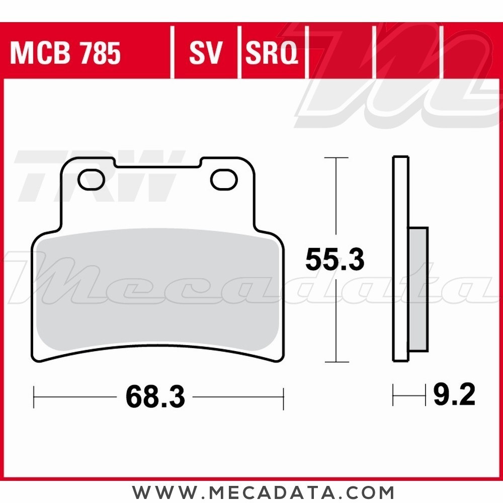 Plaquettes de frein Avant ~ Aprilia SMV 1200 Dorsoduro ATC/ABS TV 2011+ ~ TRW Lucas MCB 785 