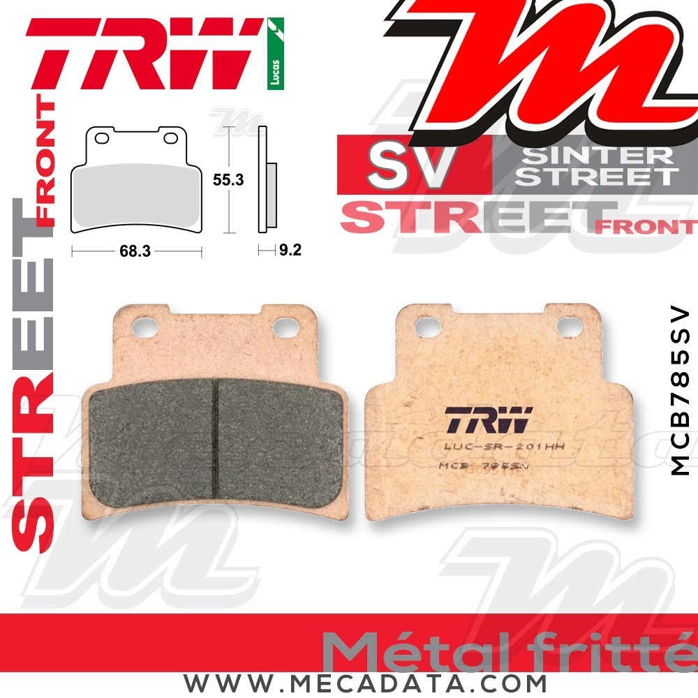 Plaquettes de frein Avant ~ Aprilia SL 750 Shiver GT ABS RA 2009+ ~ TRW Lucas MCB 785 SV