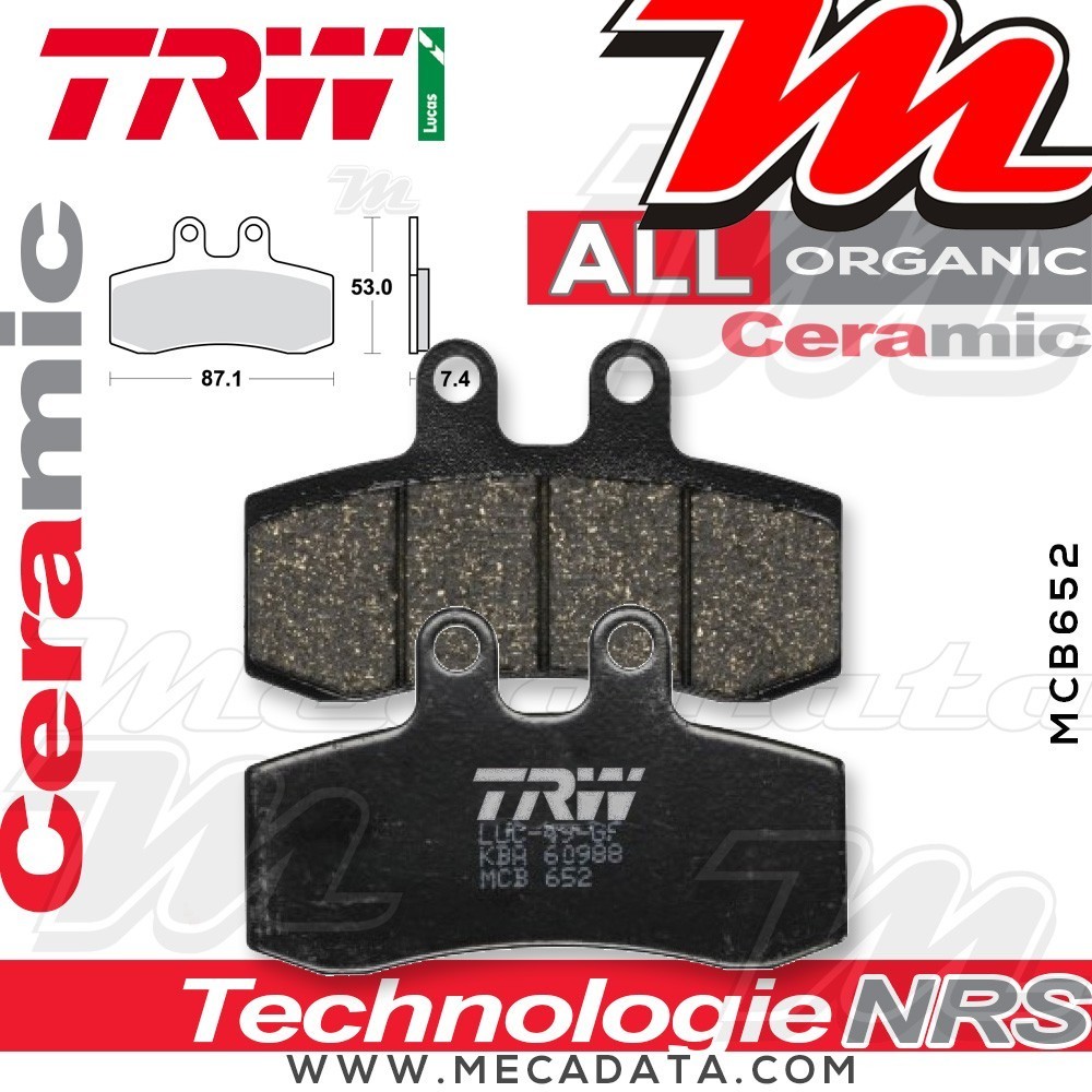 Plaquettes de frein Avant ~ Aprilia 650 Pegaso MX 1996 ~ TRW Lucas MCB 652