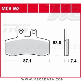 Plaquettes de frein Avant ~ Aprilia 650 Pegaso GA 1991-1995 ~ TRW Lucas MCB 652