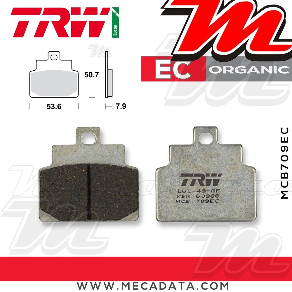 Plaquettes de frein Arrière ~ Aprilia 150 Leonardo MB 1999-2006 ~ TRW Lucas MCB 709 EC