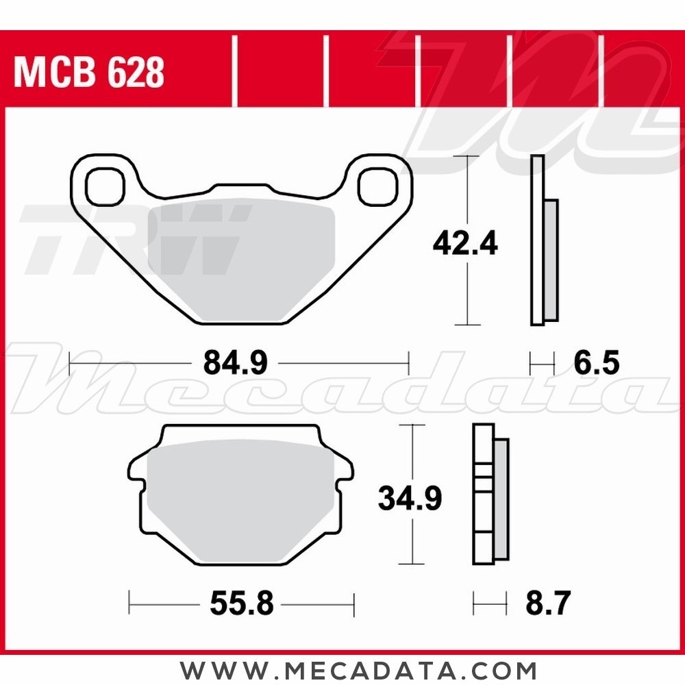 Plaquettes de frein Arrière ~ Aprilia RX 125 1992-1999 ~ TRW Lucas MCB 628 