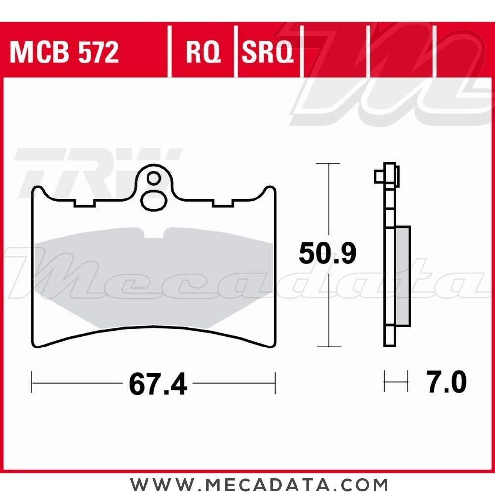Plaquettes de frein Avant ~ Aprilia RS 125 Extrema, Replica MP 1995-2001 ~ TRW Lucas MCB 572 
