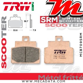 Plaquettes de frein Arrière ~ Aprilia 125 Leonardo TB 2005-2006 ~ TRW Lucas MCB 709 SRM