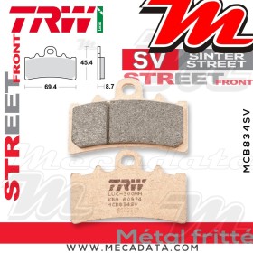 Plaquettes de frein Avant ~ KTM 200 Duke ABS 2012+ ~ TRW Lucas MCB 834 SV