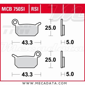 Plaquettes de frein Avant ~ KTM SX 50 Pro Mini Senior Adventure 2004-2006 ~ TRW Lucas MCB 750 RSI