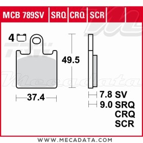 Plaquettes de frein Avant ~ Kawasaki Z 750 R ABS ZR750N 2011-2012 ~ TRW Lucas MCB 789 SV