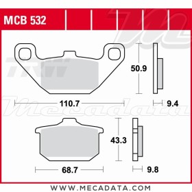 Plaquettes de frein Avant ~ Kawasaki GPZ 750 UT (Uni-Trak) ZX750A 1983-1985 ~ TRW Lucas MCB 532