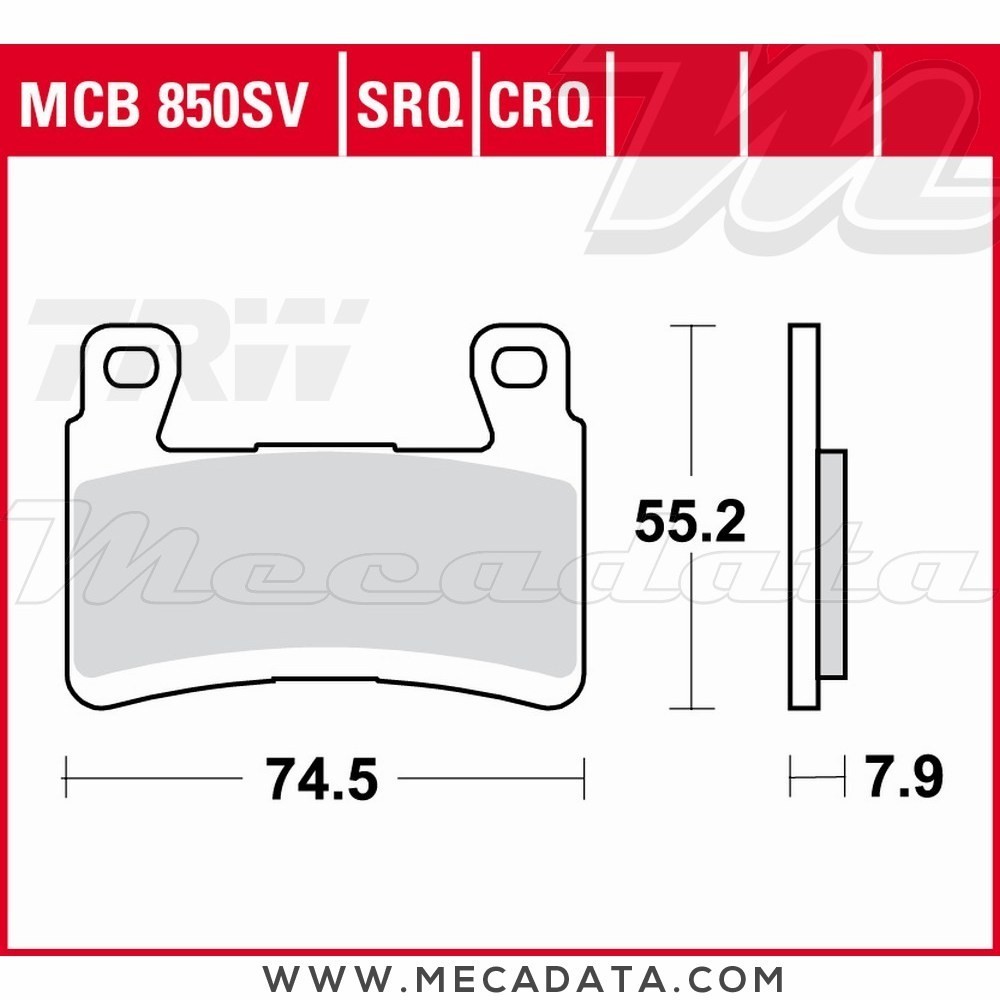 Plaquettes de frein Avant ~ Kawasaki ZX-6R 636 Ninja ABS ZX636E 2013+ ~ TRW Lucas MCB 850 CRQ 