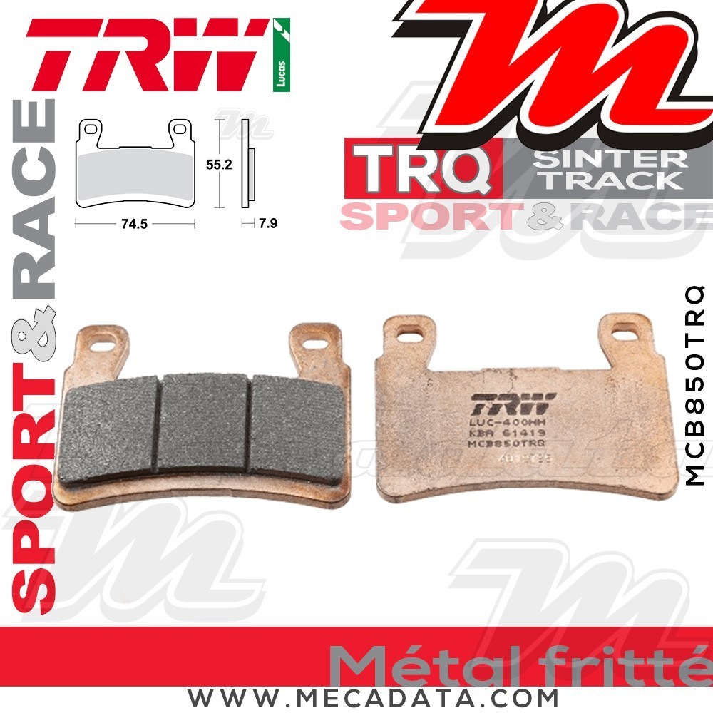 Plaquettes de frein Avant ~ Kawasaki ZX-6R 636 Ninja ABS ZX636E 2013+ ~ TRW Lucas MCB 850 TRQ