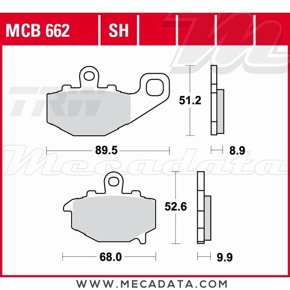Plaquettes de frein Arrière ~ Kawasaki ZR 550 Zephyr ZR550B 1996-1999 ~ TRW Lucas MCB 662 