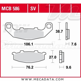Plaquettes de frein Avant ~ Kawasaki ZR 550 Zephyr ZR550B 1993-1995 ~ TRW Lucas MCB 586