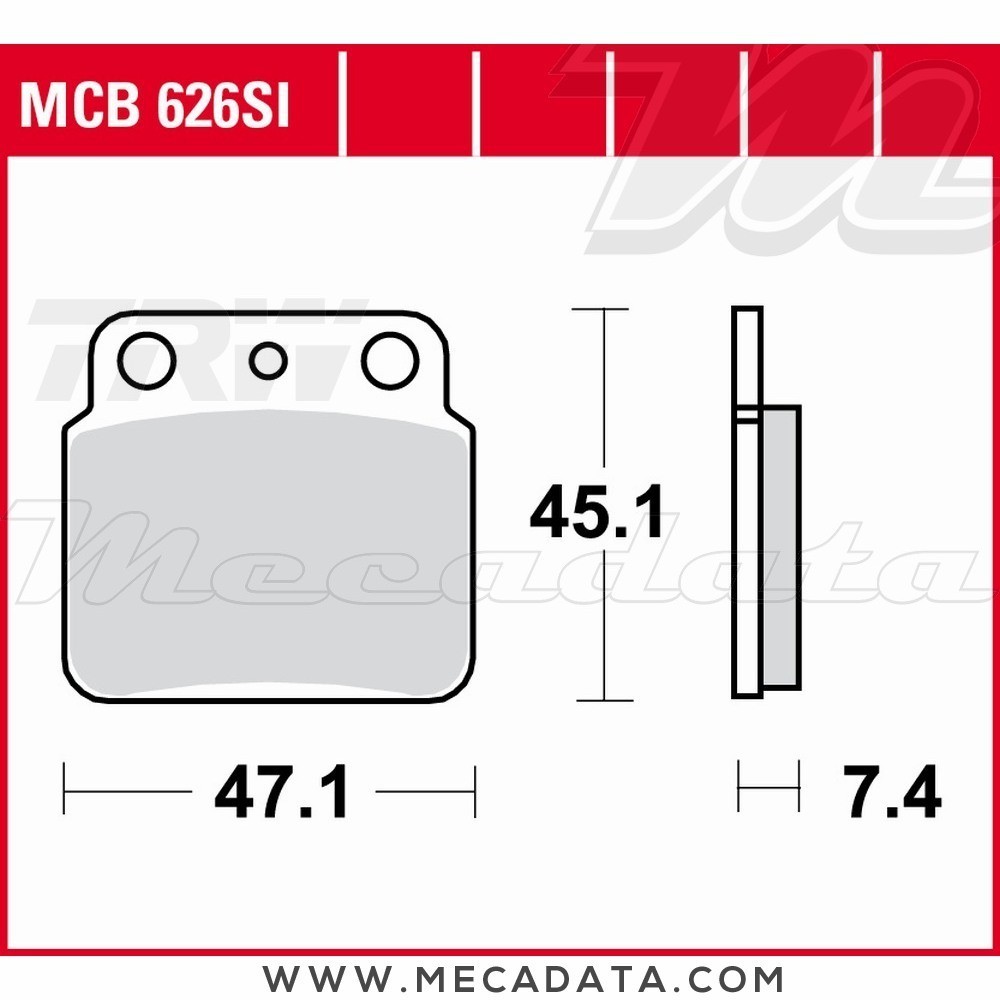 Plaquettes de frein Arrière ~ Kawasaki KFX 400 KFX400 2003-2004 ~ TRW Lucas MCB 626 SI 