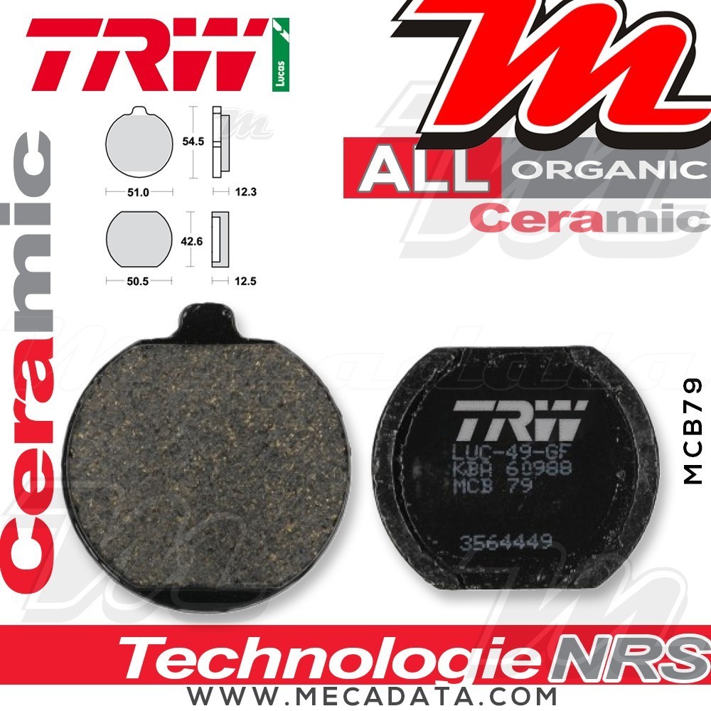 Plaquettes de frein Avant ~ Kawasaki Z 250 A1, A2 KZ250A 1979-1981 ~ TRW Lucas MCB 79