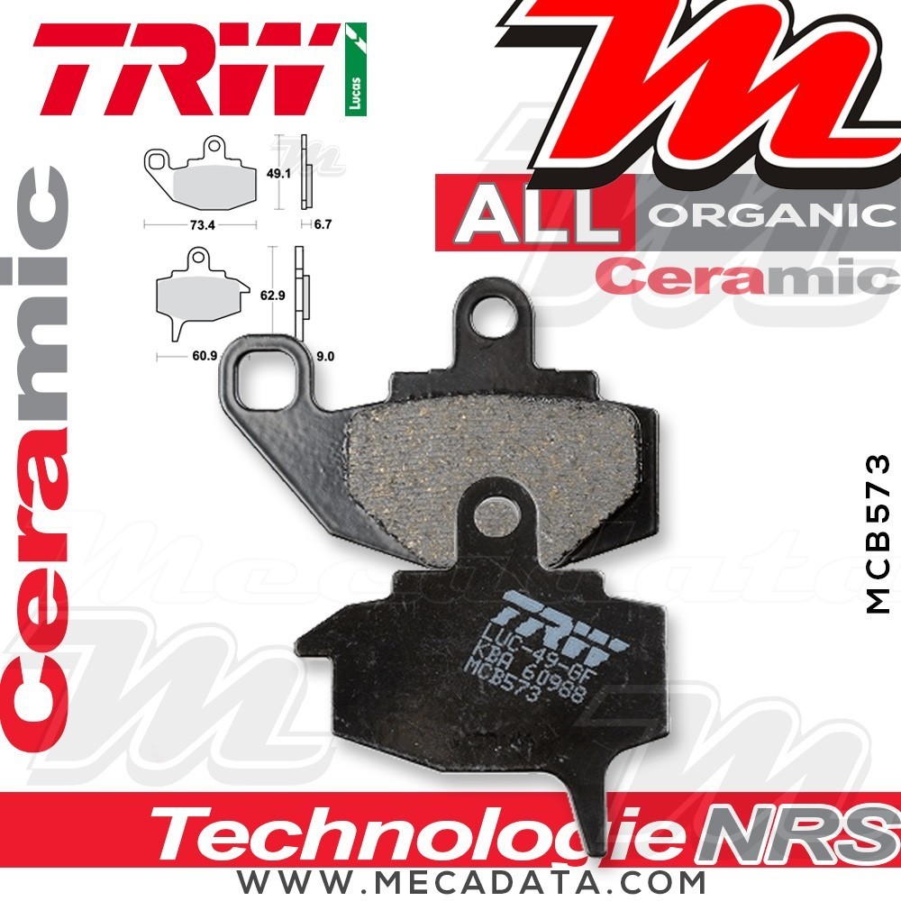 Plaquettes de frein Avant ~ Kawasaki KX 250 1987-1988 ~ TRW Lucas MCB 573