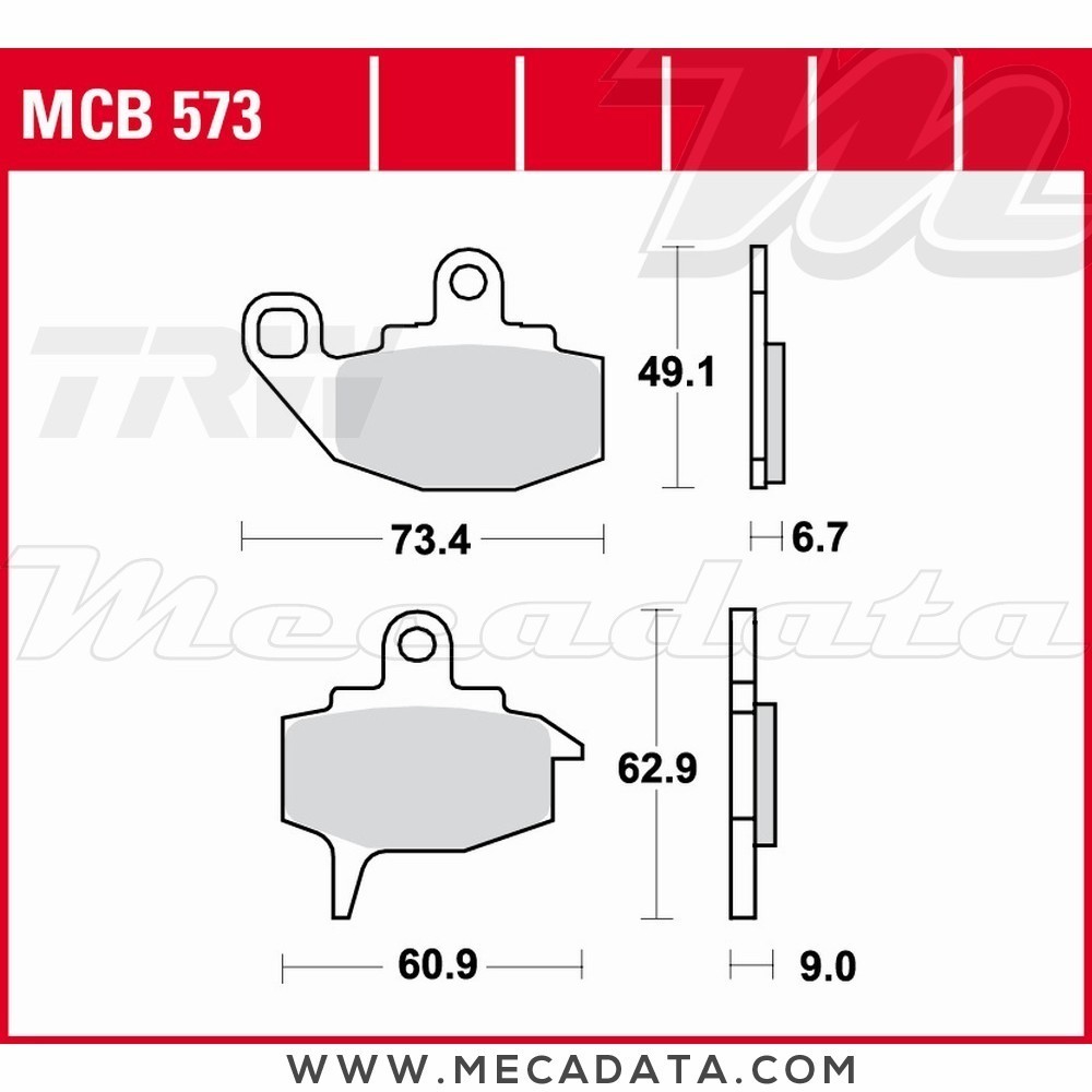 Plaquettes de frein Avant ~ Kawasaki KX 125 1987-1988 ~ TRW Lucas MCB 573 