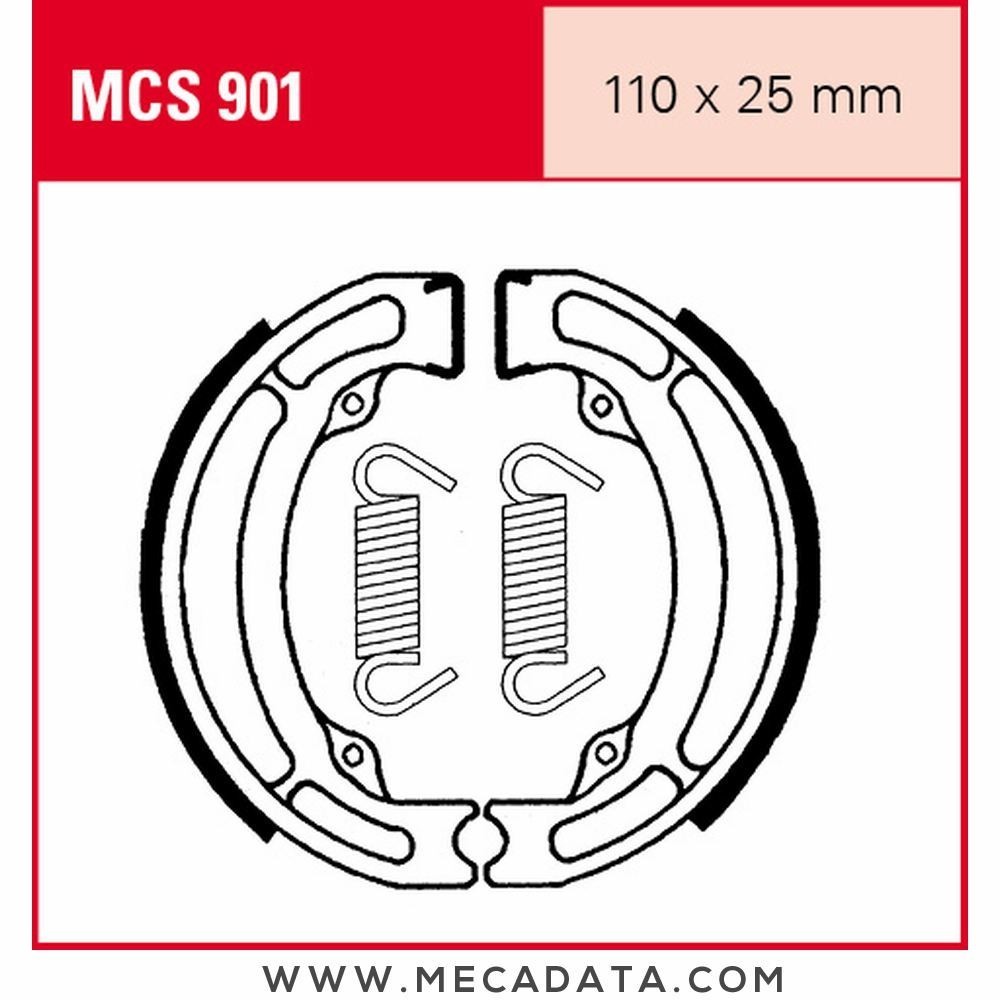 Mâchoires de frein Arrière ~ Kawasaki KLX 125 B 2003-2006 ~ TRW Lucas MCS 901 