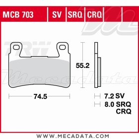 Plaquettes de frein Avant ~ Hyosung GT 650 i R 2015+ ~ TRW Lucas MCB 703