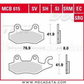 Plaquettes de frein Avant Droite ~ Hyosung MS 250 3i ~ TRW Lucas MCB 615 SRM