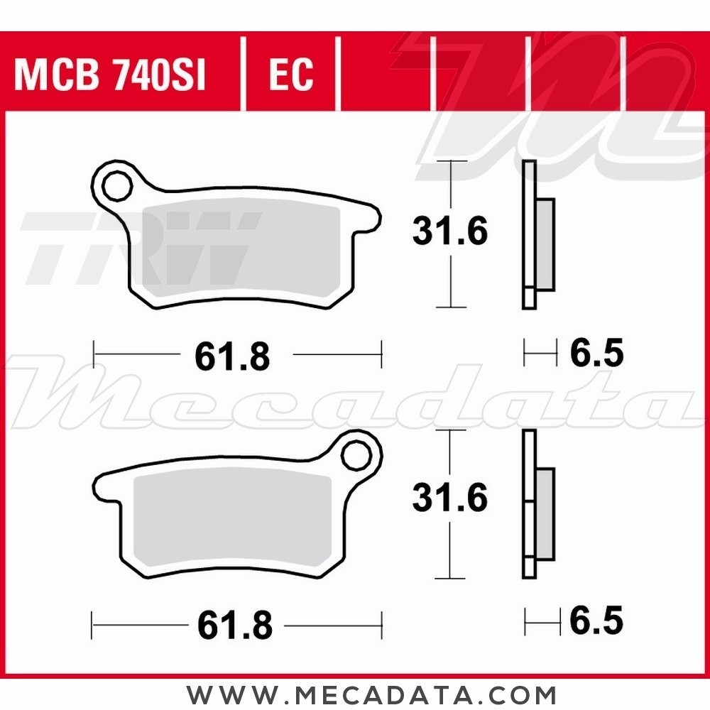 Plaquettes de frein Avant ~ Husqvarna CR 65 2012+ ~ TRW Lucas MCB 740 EC 