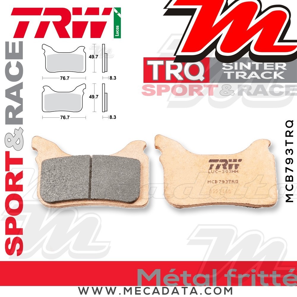 Plaquettes de frein Avant ~ Husaberg FS 650 E, C 2006+ ~ TRW Lucas MCB 793 TRQ
