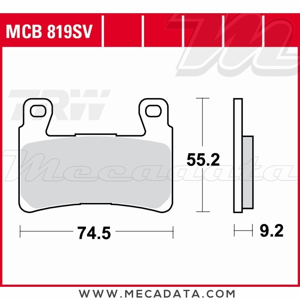 Plaquettes de frein Avant ~ Honda CB 400 Super Four NC39 1999-2003 ~ TRW Lucas MCB 819 SV 