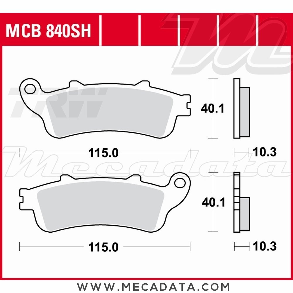 Plaquettes de frein Arrière ~ Honda GL 1800 F6B Gold Wing ABS SC68 2013+ ~ TRW Lucas MCB 840 SH 