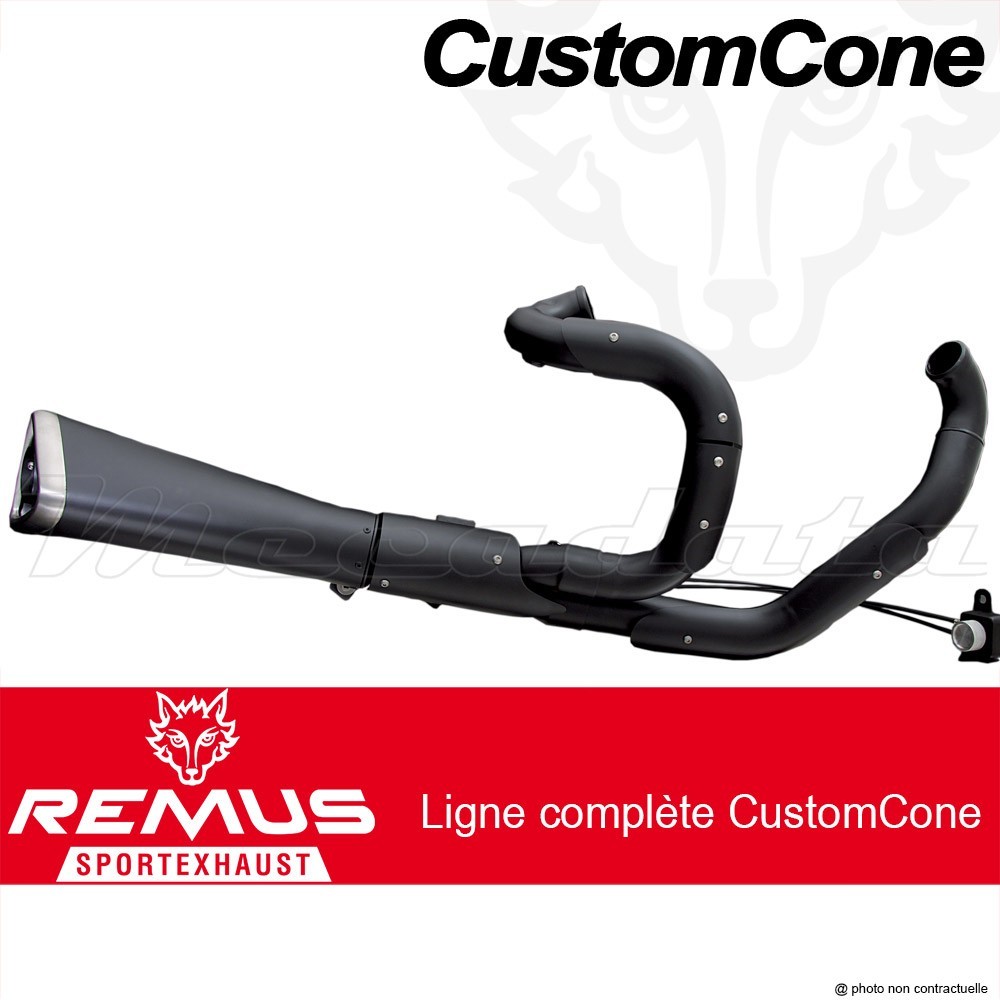 Ligne complète (2-1) Pot échappement Remus CustomCone avec système MCS Harley-Davidson VRSC VR1