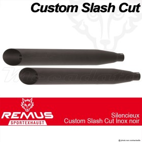 Paire de silencieux Pot échappement Remus Custom Slash Cut Harley-Davidson VRSC VR1