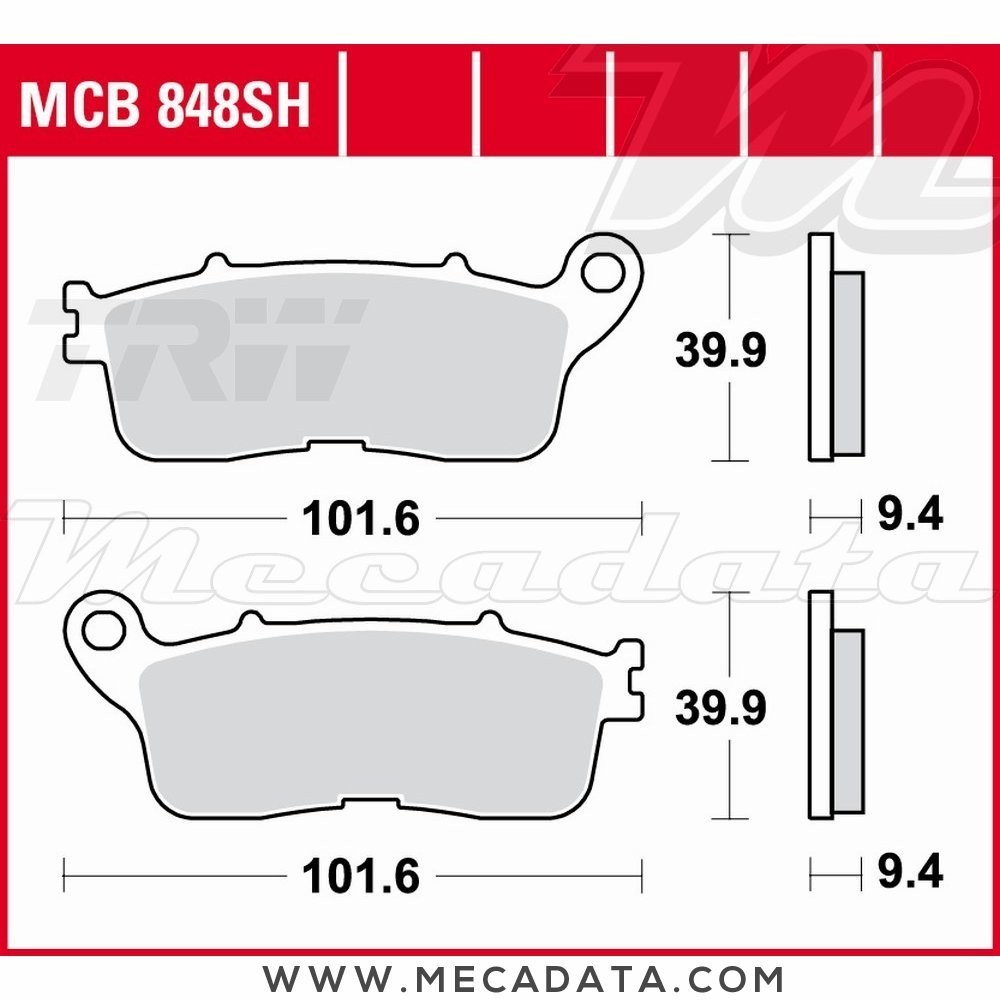 Plaquettes de frein Arrière ~ Honda VFR 1200 XD Crosstourer ABS DTC SC70 2012+ ~ TRW Lucas MCB 848 SH 