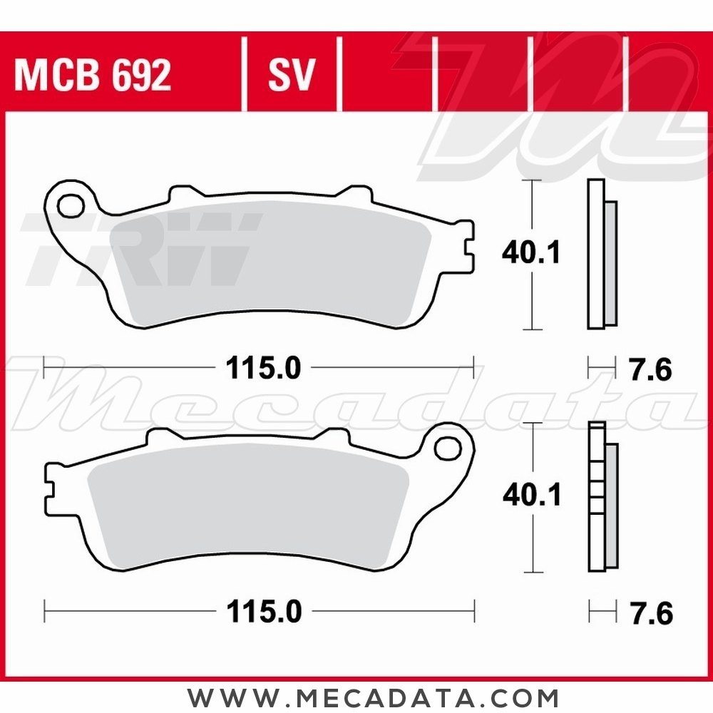 Plaquettes de frein Avant ~ Honda ST 1100 Pan European ABS SC26 1996-2002 ~ TRW Lucas MCB 692 