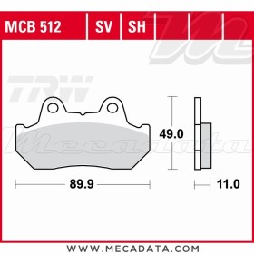 Plaquettes de frein Avant ~ Honda GL 1100 SC02 1982-1983 ~ TRW Lucas MCB 512